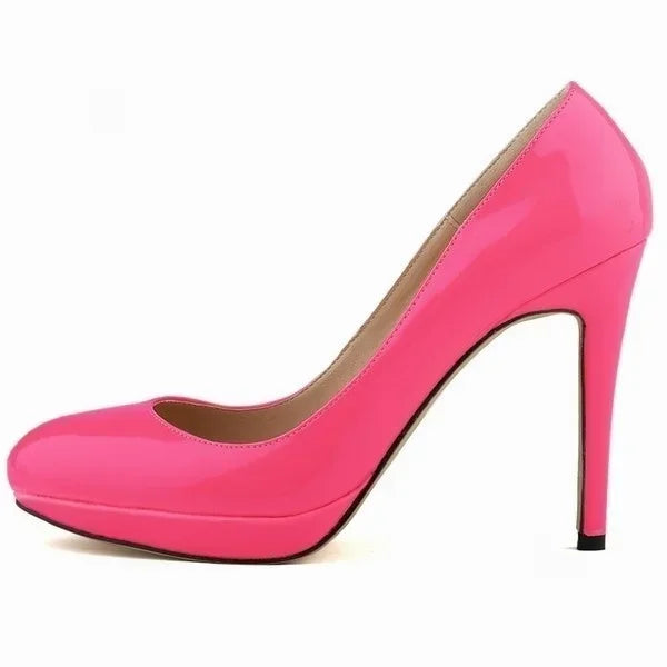 Women Stilettos Elegant Platfrom Pumps Sexy 11cm Round Toe High Heels Shallow Lady Office Party Wedding Shoes Large Size 43