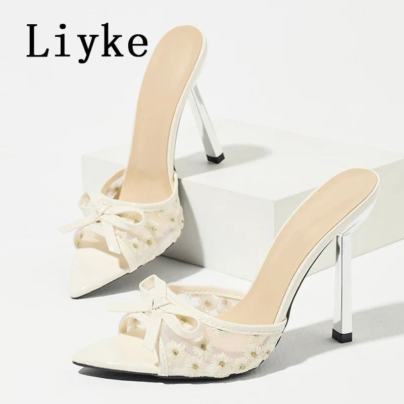 Design Embroidery Floral High Heels