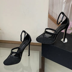 Designer Hollow Breathable Mesh Women Pumps
