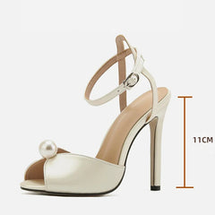 High Quality Cozy Silk Peep Toe 11CM Thin Heels Gladiator Sandals