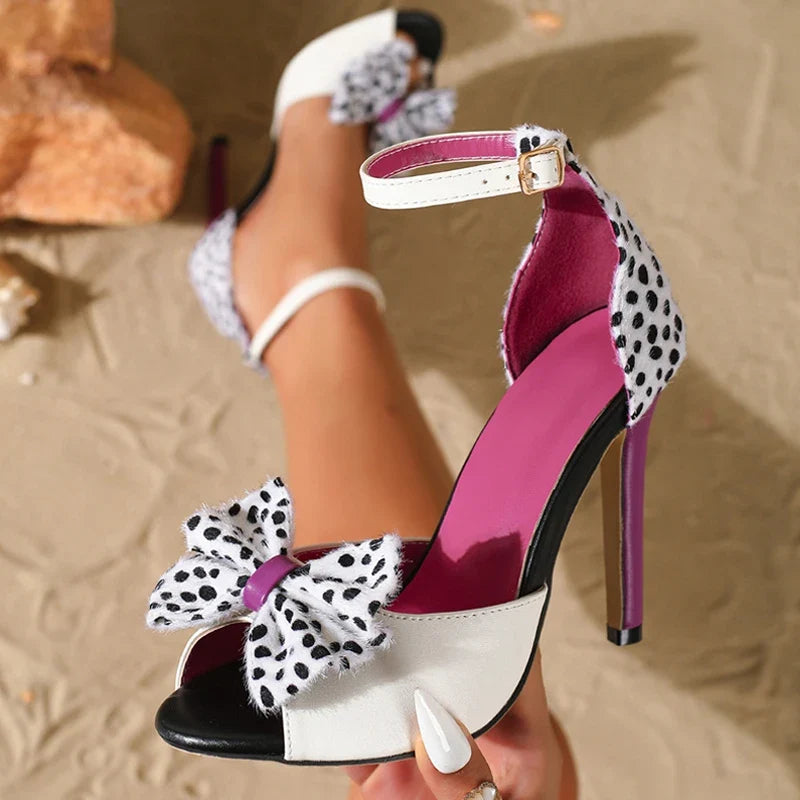 Bohemian Style Polka Dot Butterfly Knot Designer Sandals