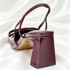 Elegant Burgundy Patent Leather Pumps