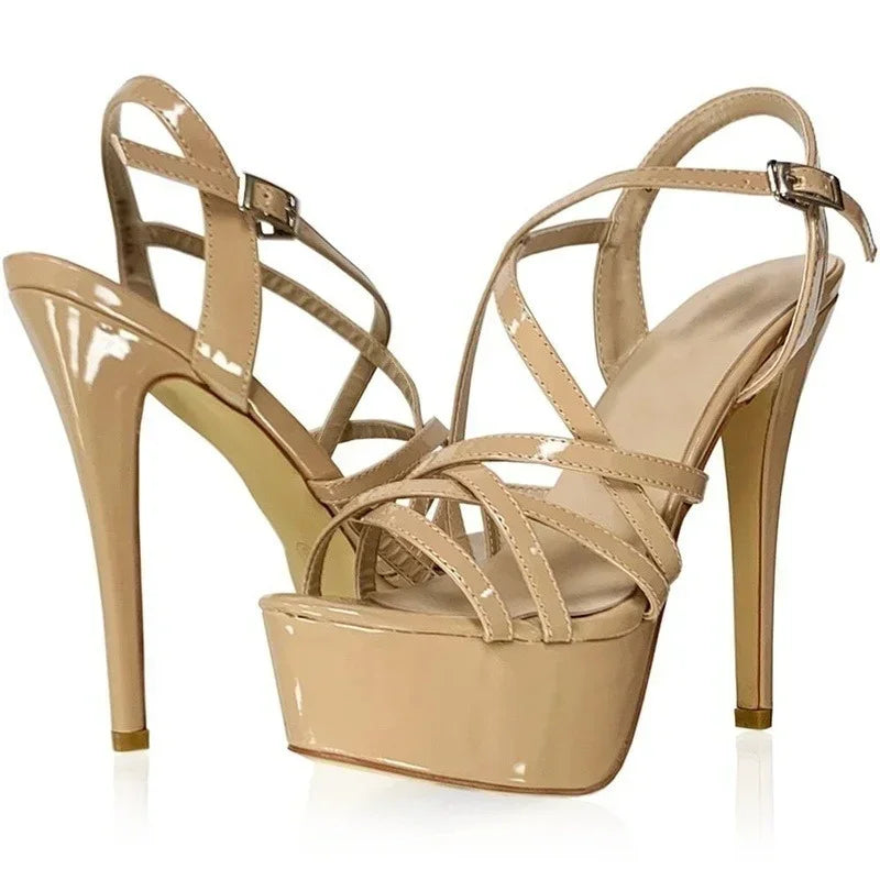 14CM Open Toe Platform High Heels