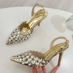 Elegant Pointed Toe Slingback Stiletto Sandals