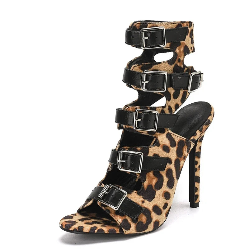 Many Buckle Strap Sandals