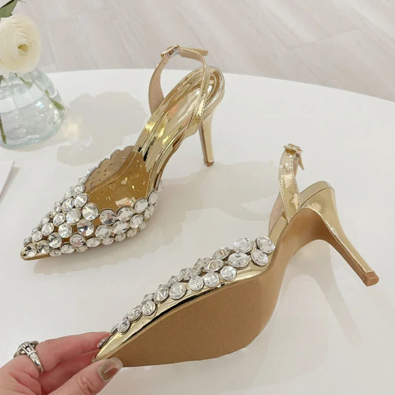 Elegant Pointed Toe Slingback Stiletto Sandals