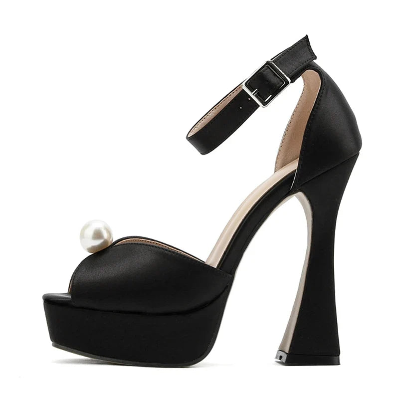 Brand White Black Chunky Platform Sandals