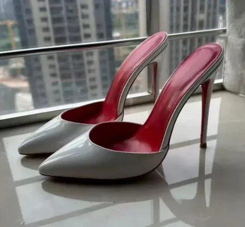 Rose Red Patent Leather High Heels