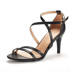 8cm Open Toe Ankle Straps Sandal Thin High Heels