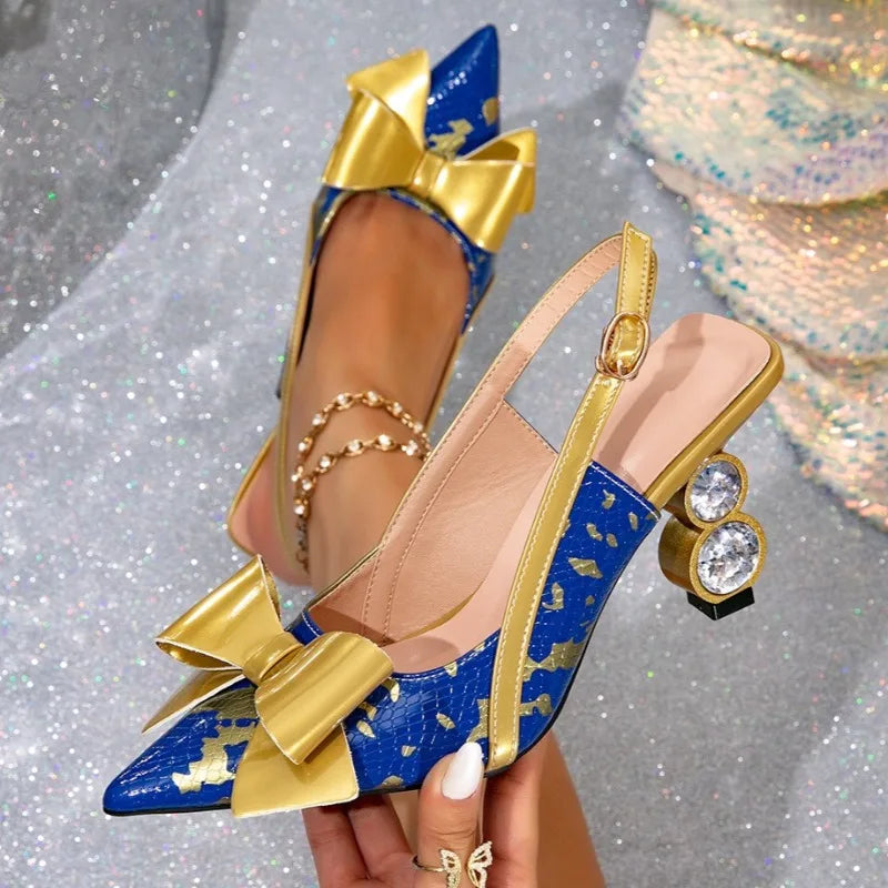 Bow Mixed Color High Heel