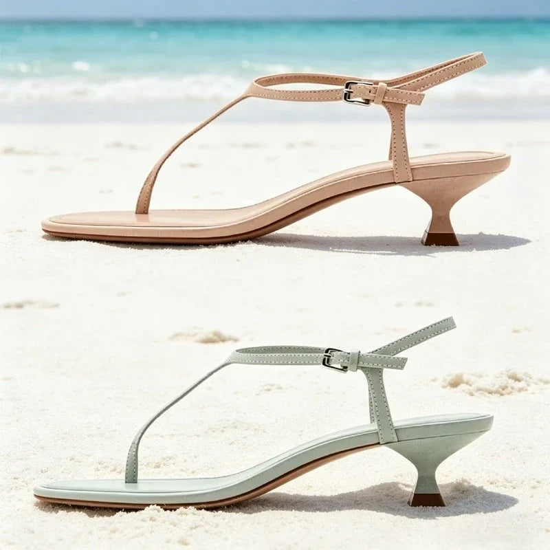 T-tied High-heeled Sandals