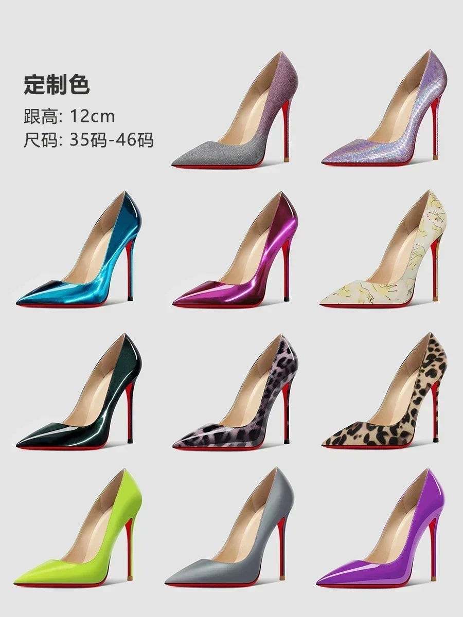 12cm black super high heels
