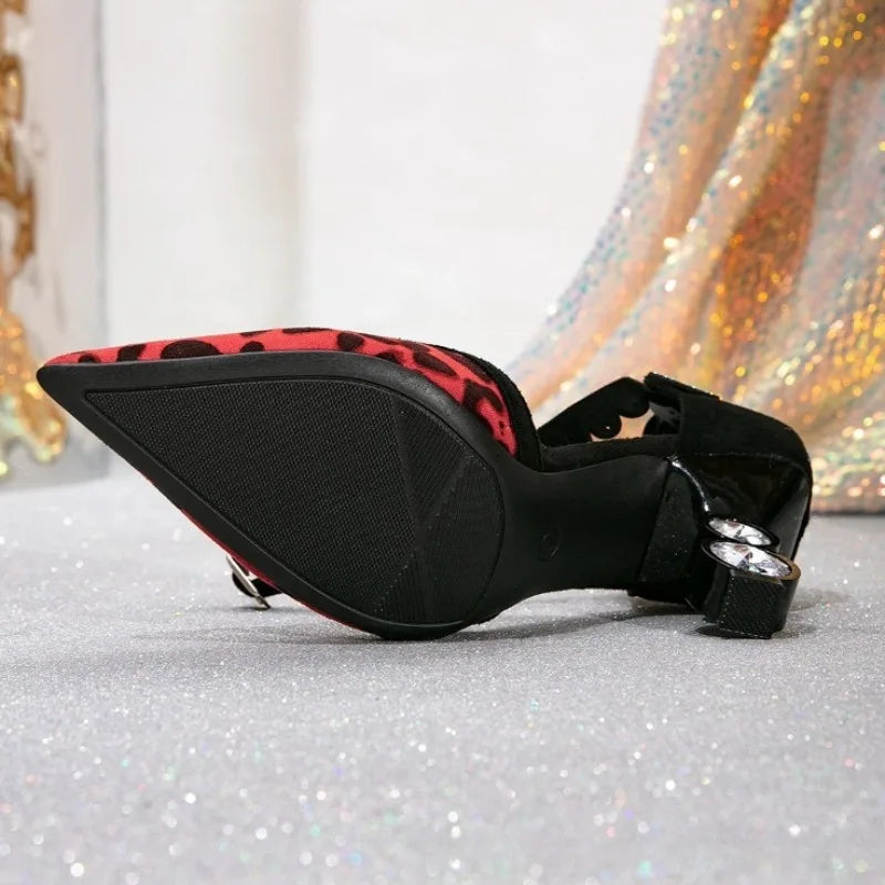 Leopard Print Pointed Toe Pumps