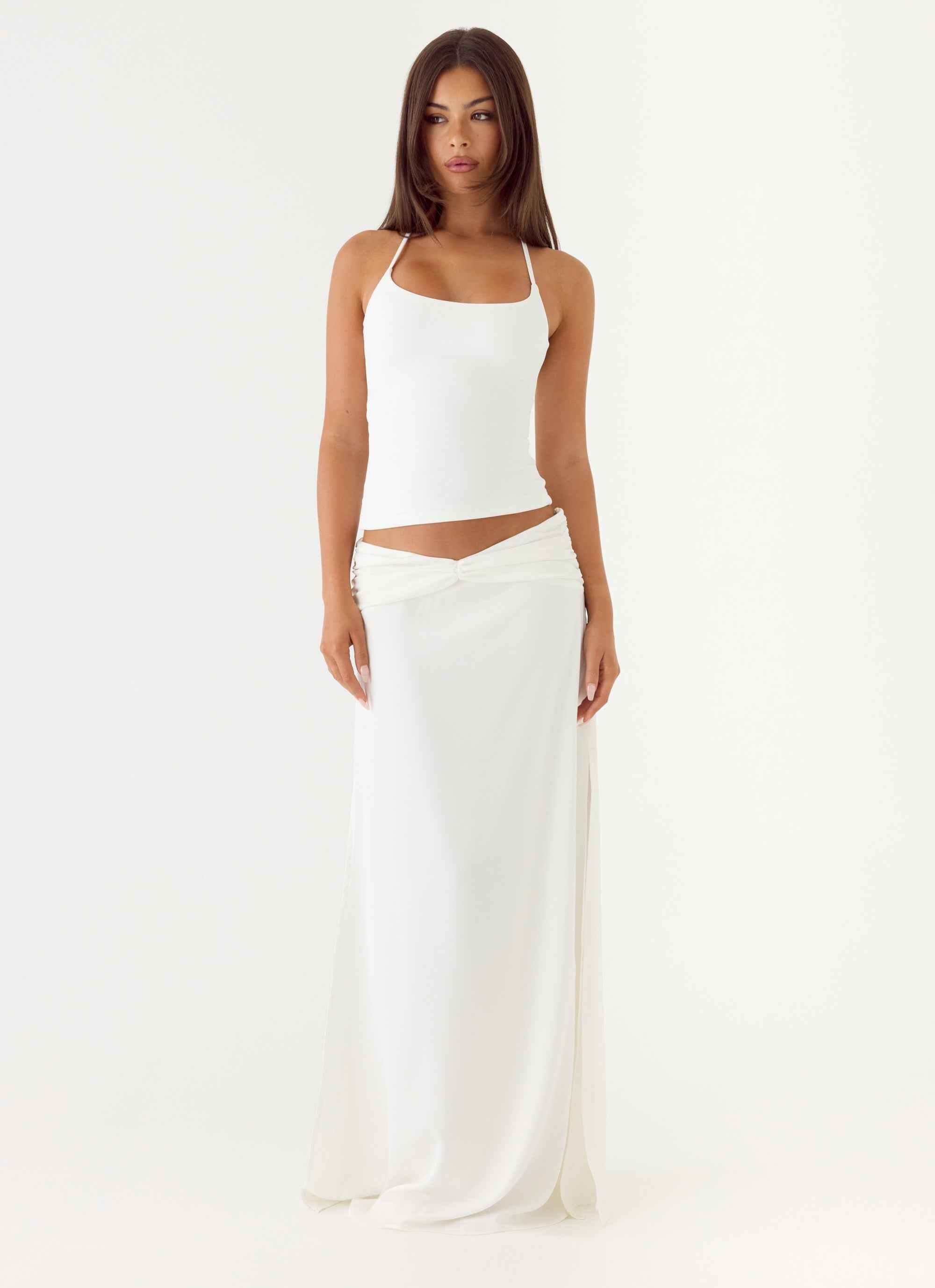She Means It Maxi Skirt - Ivory Low Rise