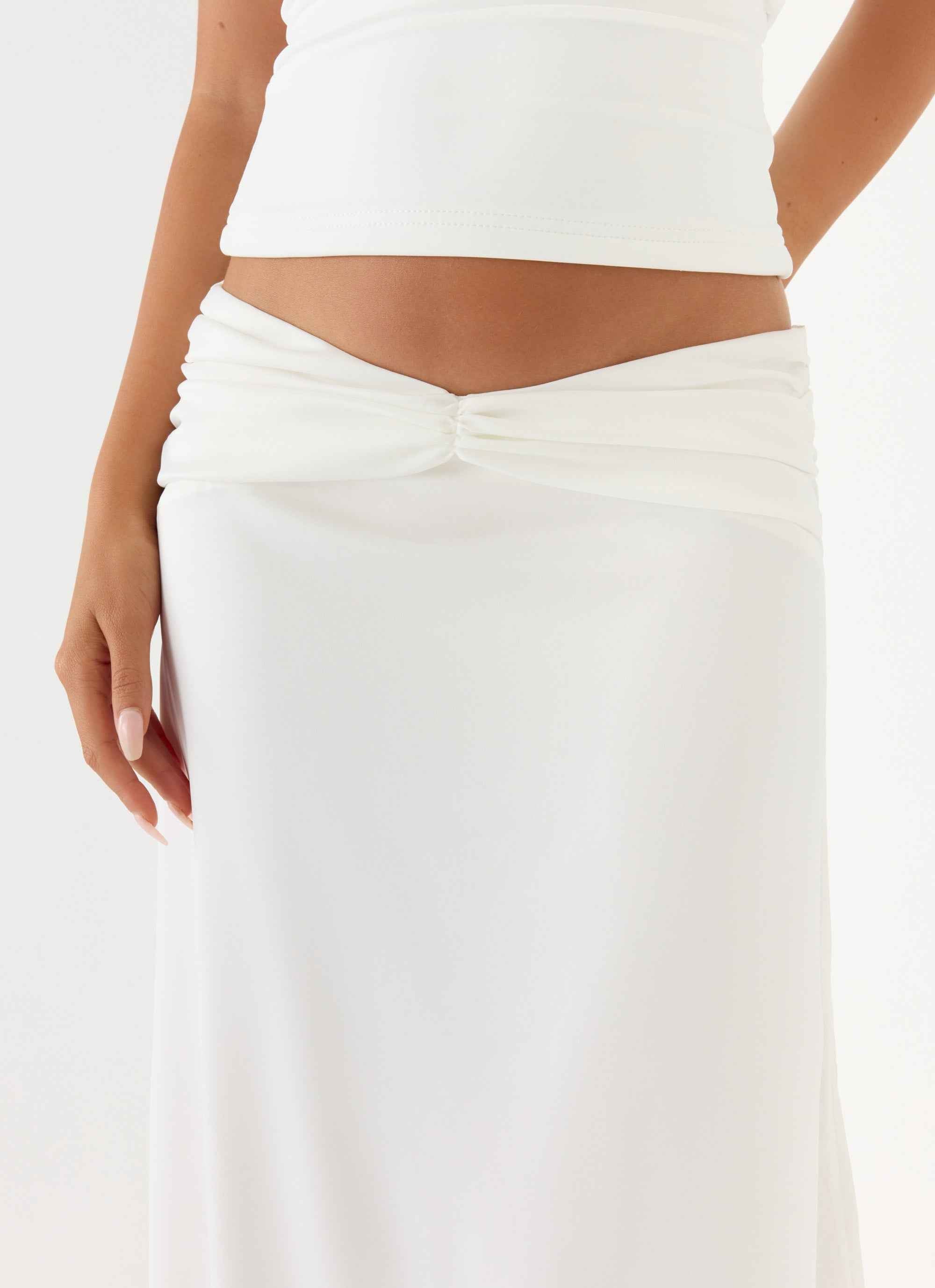 She Means It Maxi Skirt - Ivory Low Rise