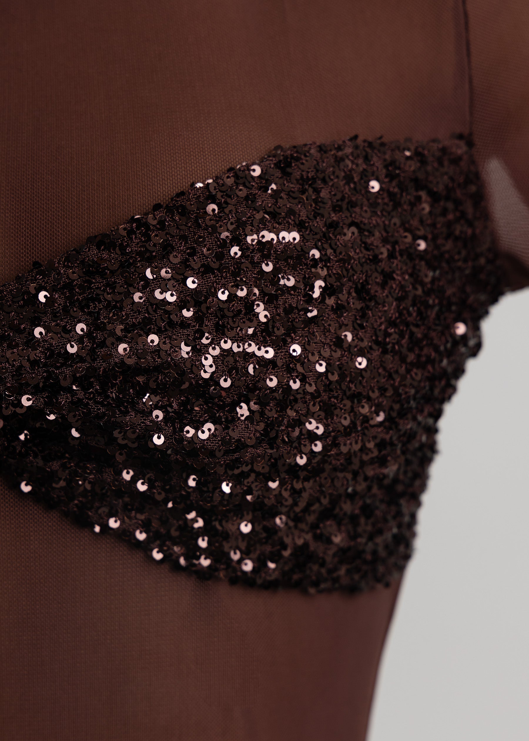 Sheer Grace Playsuit - Brown