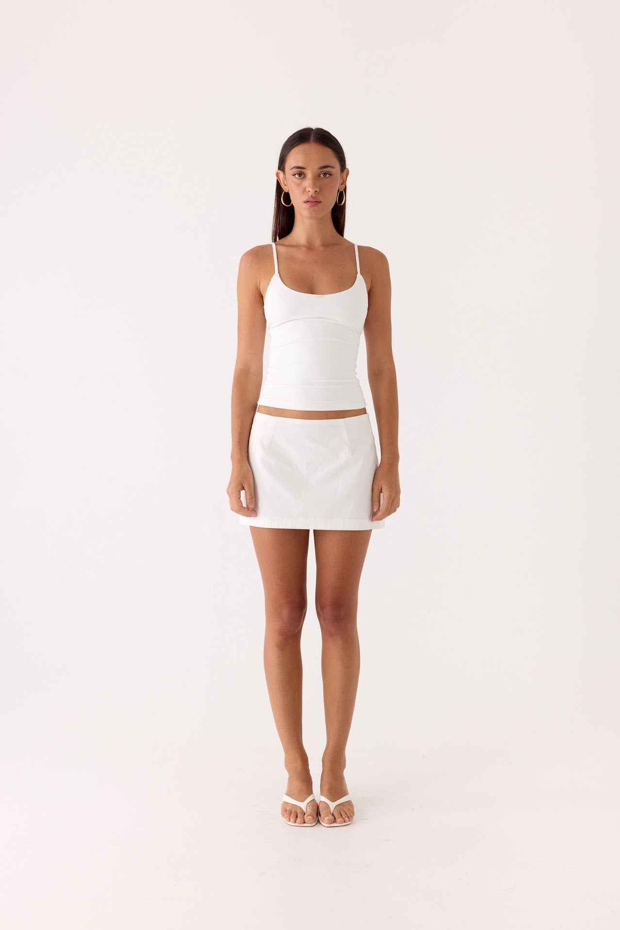 Sofia Mini Skirt - White Low-Rise