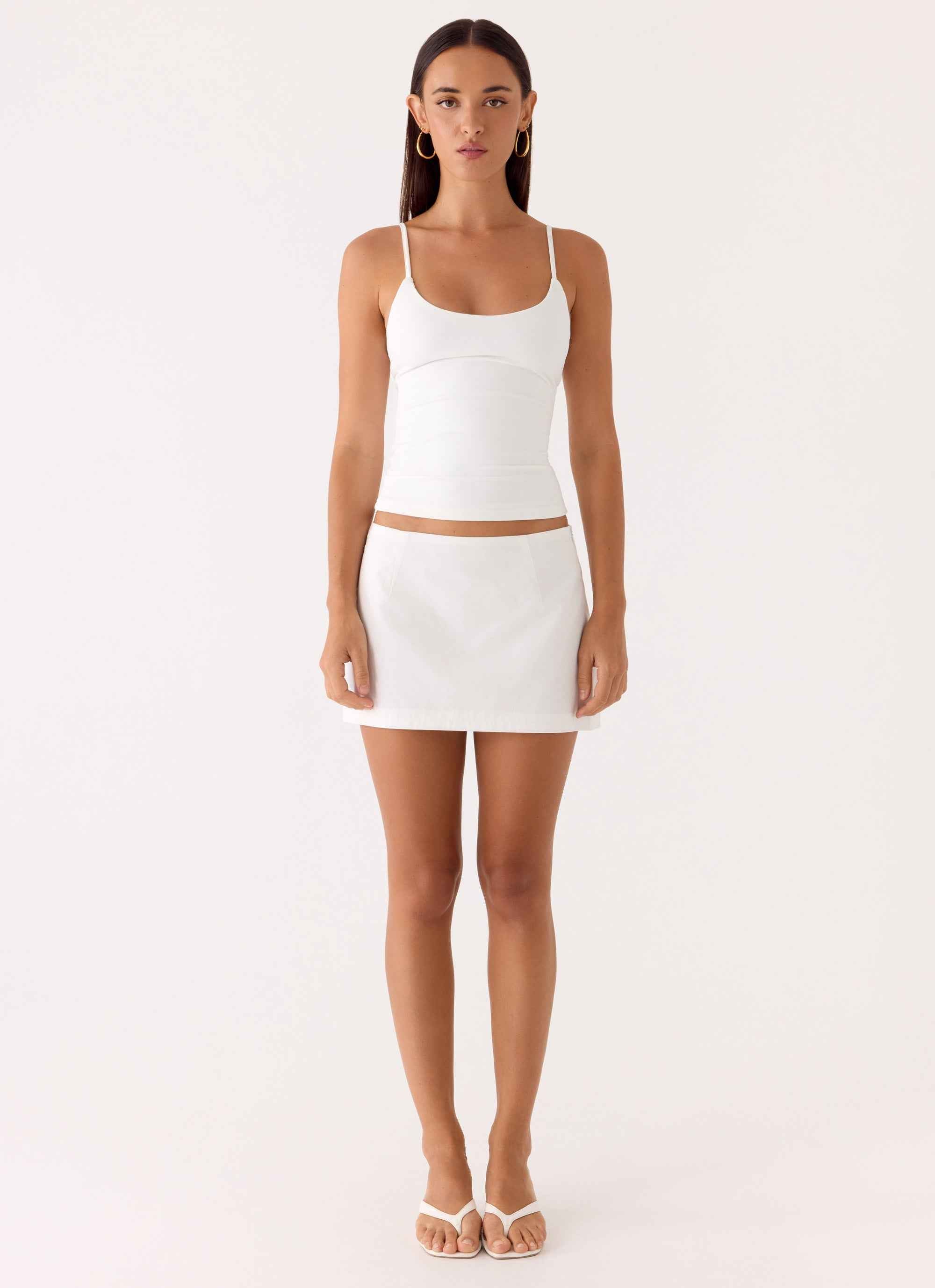 Sofia Mini Skirt - White Low-Rise