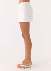 Sofia Mini Skirt - White Low-Rise