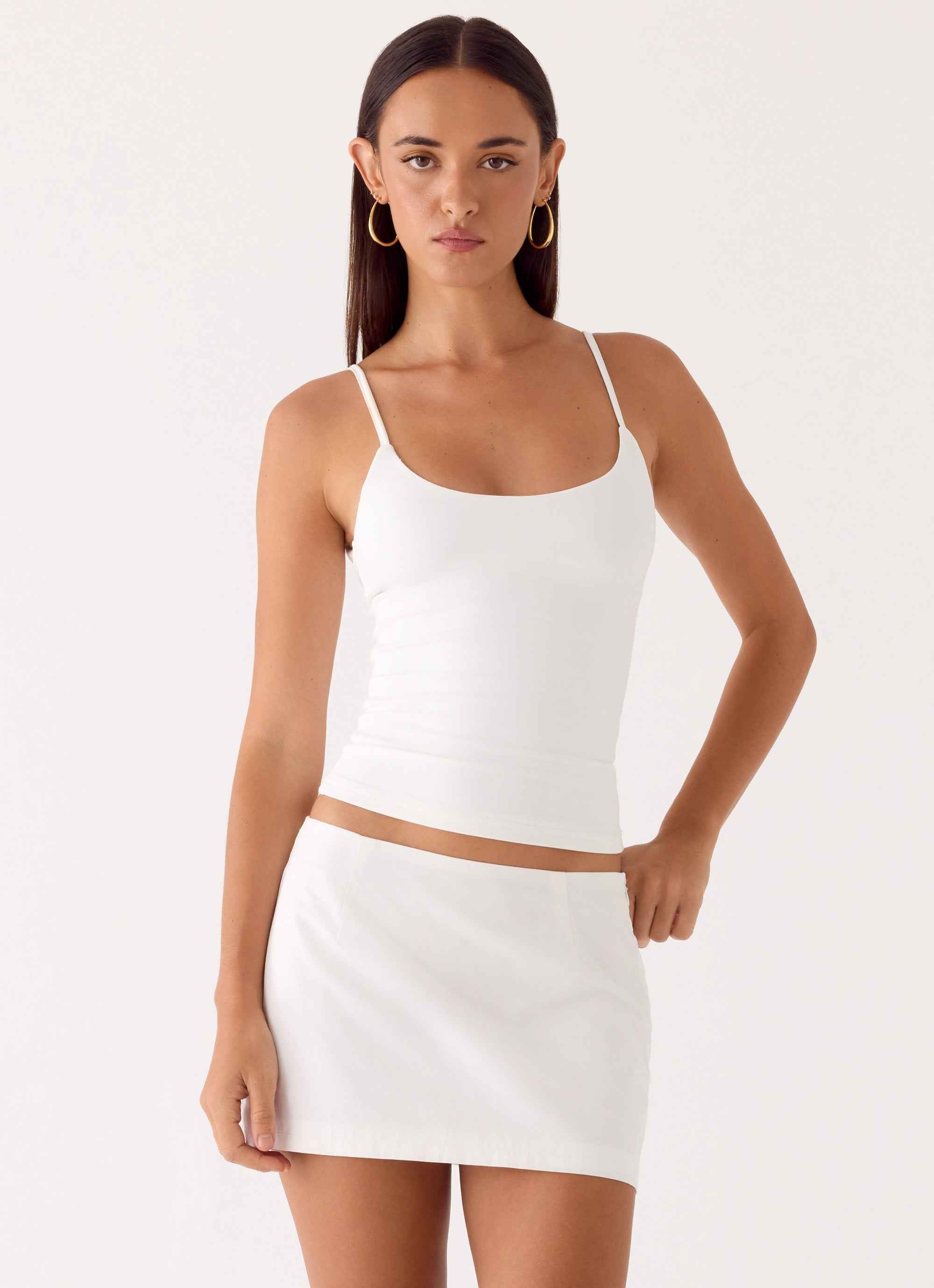 Sofia Mini Skirt - White Low-Rise
