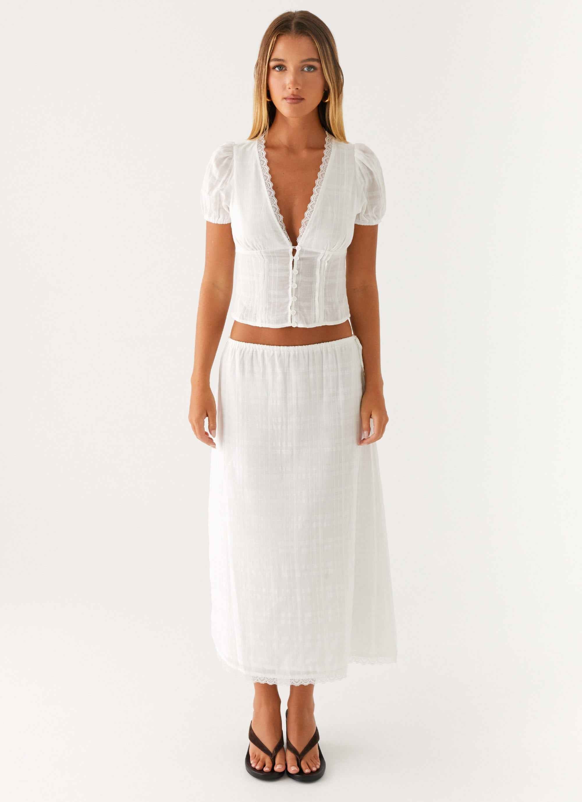 Sweet Lullaby Mini Dress - White Lace