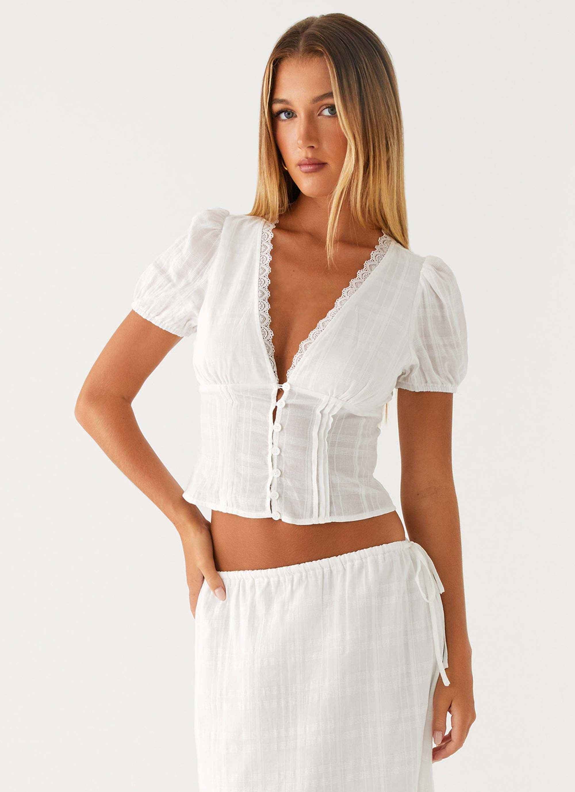 Sweet Lullaby Mini Dress - White Lace