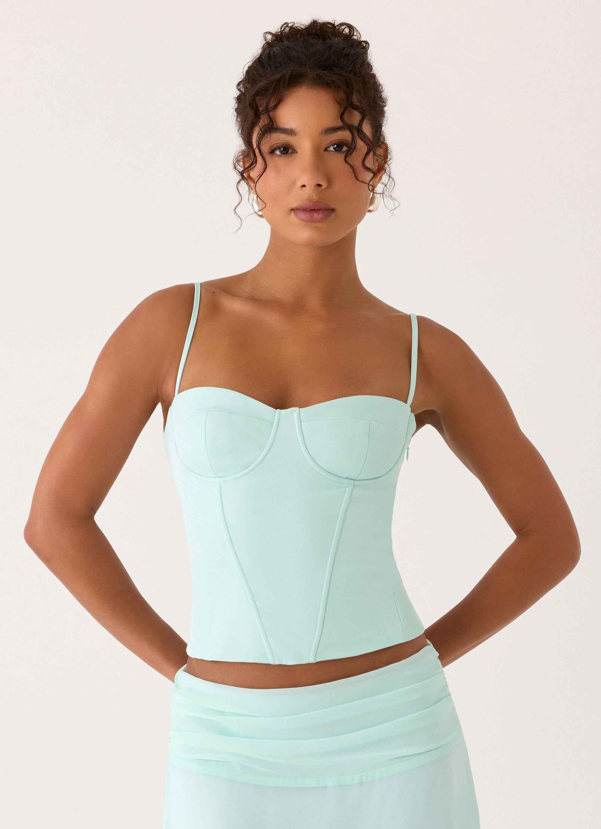 Tayana Corset Top - Pistachio
