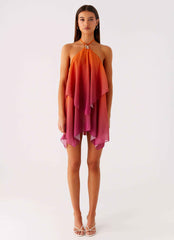 Twin Flame Mini Dress - Orange Gradient Open Back