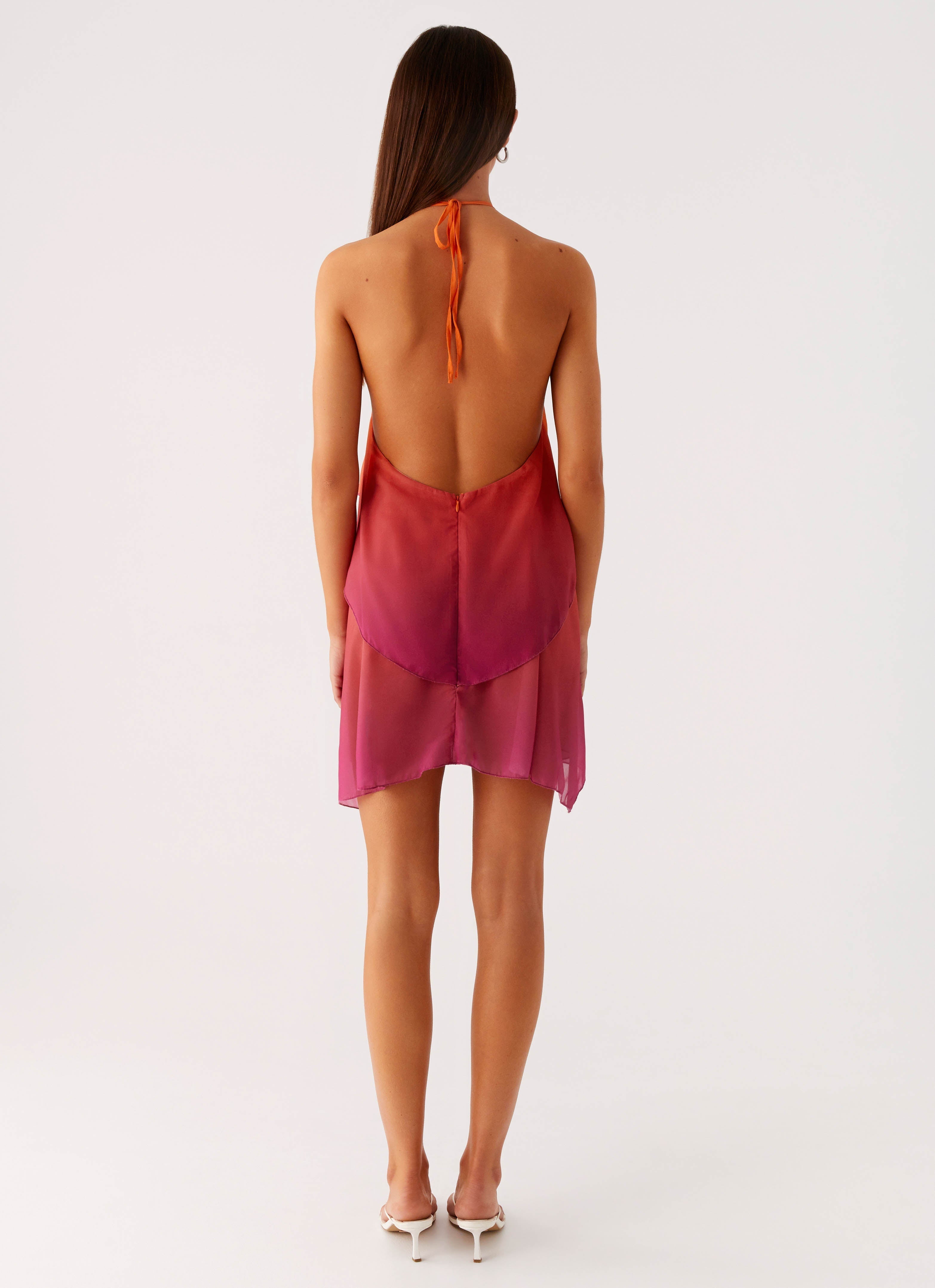 Twin Flame Mini Dress - Orange Gradient Open Back