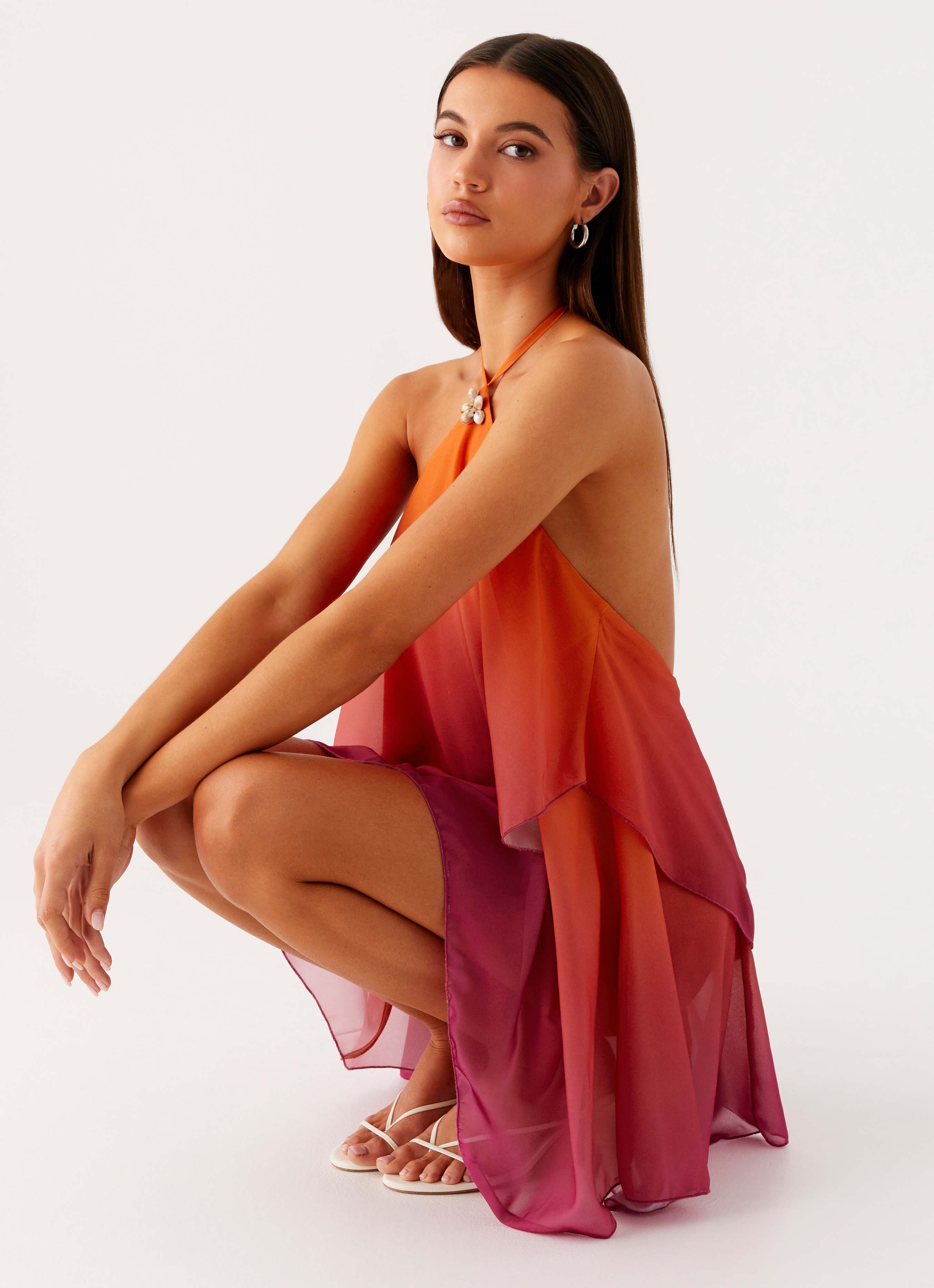 Twin Flame Mini Dress - Orange Gradient Open Back