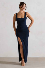 Kate Maxi Dress - Navy Square Neck Plunge Back