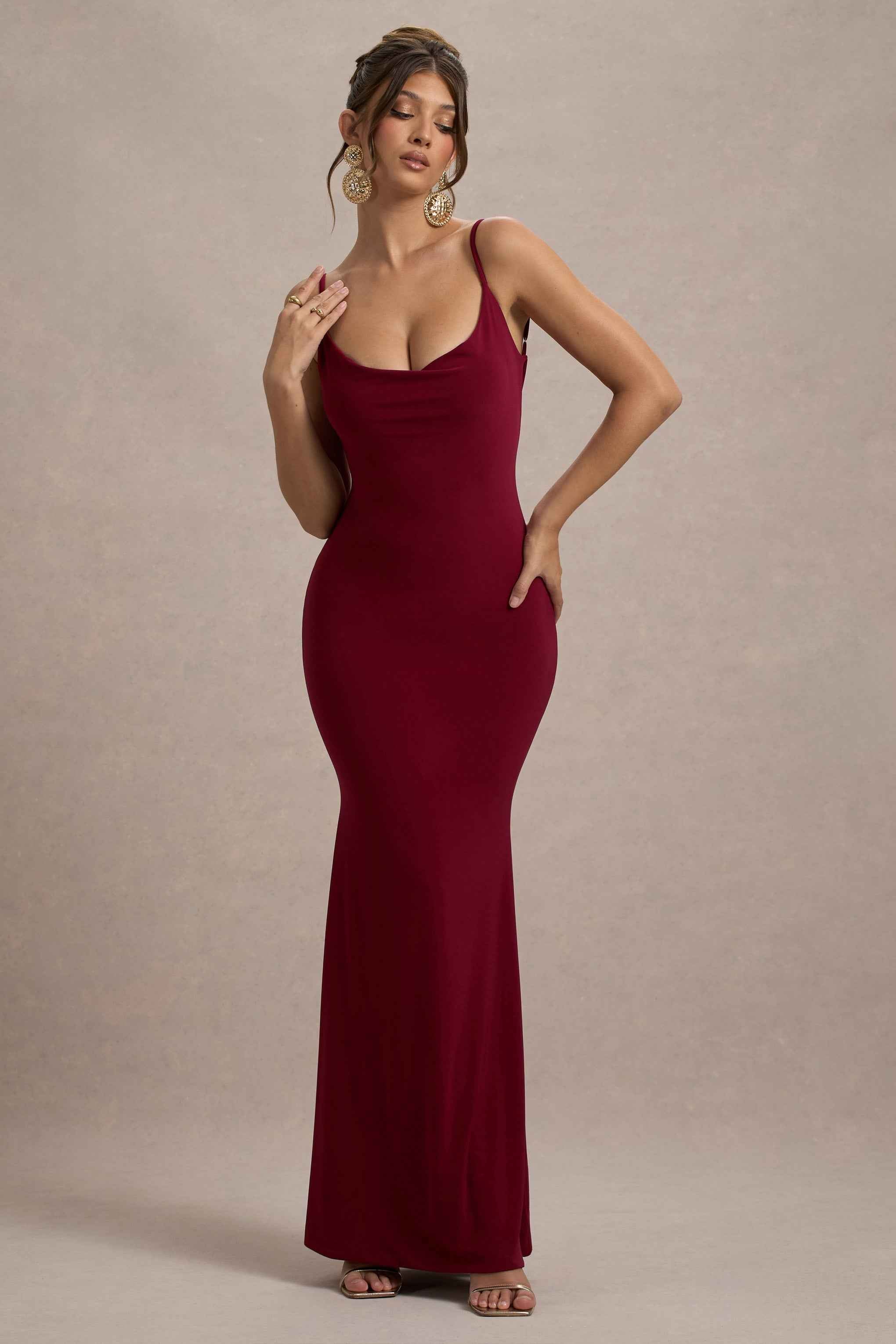 Francoise Maxi Dress - Berry Lace Backless