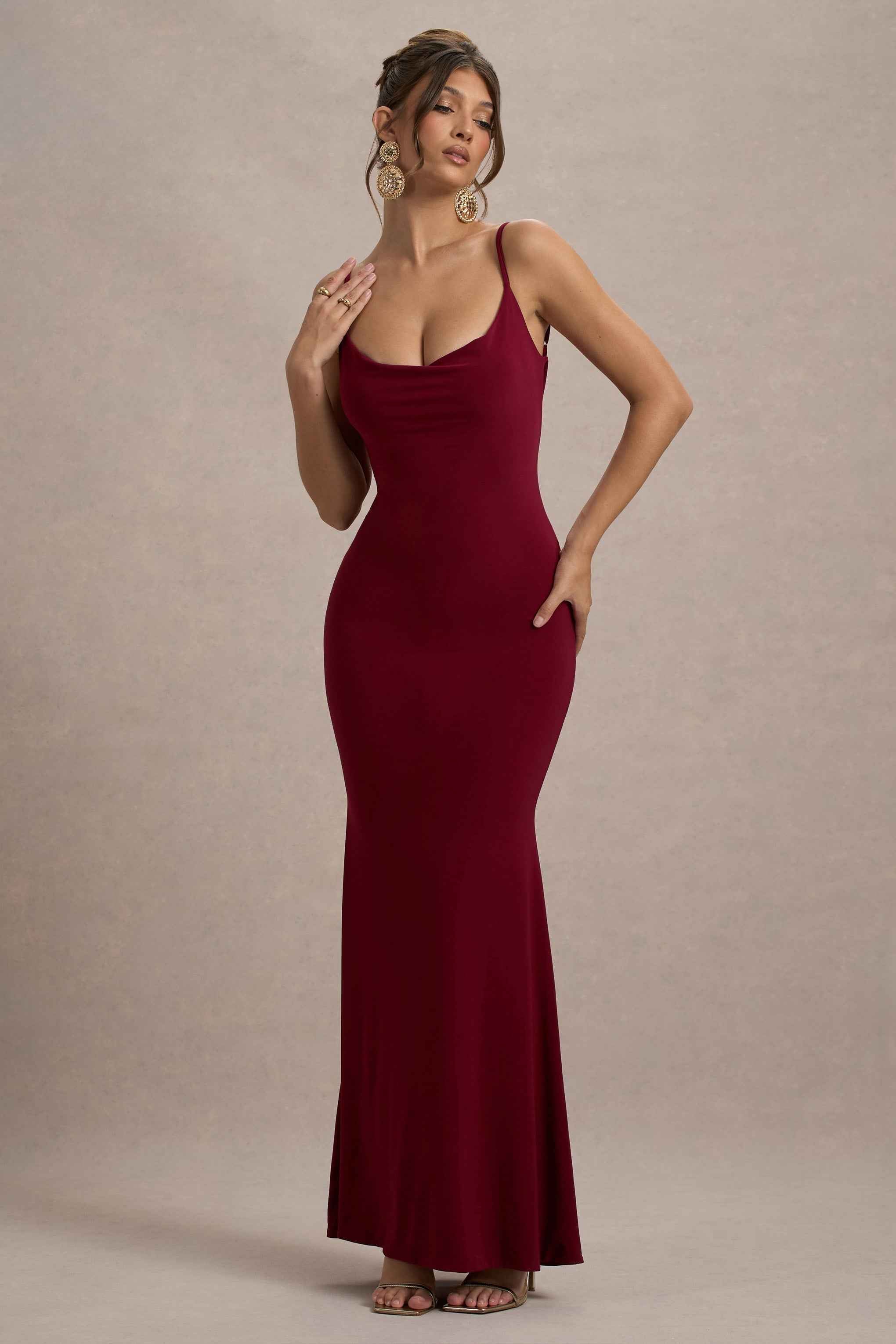 Francoise Maxi Dress - Berry Lace Backless