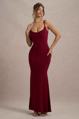Francoise Maxi Dress - Berry Lace Backless