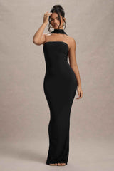 Nobu Maxi Dress - Black Halter Collar