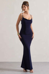 Francoise Maxi Dress - Navy Lace Backless