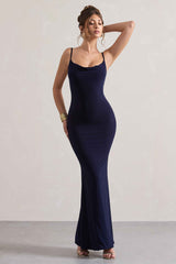 Francoise Maxi Dress - Navy Lace Backless