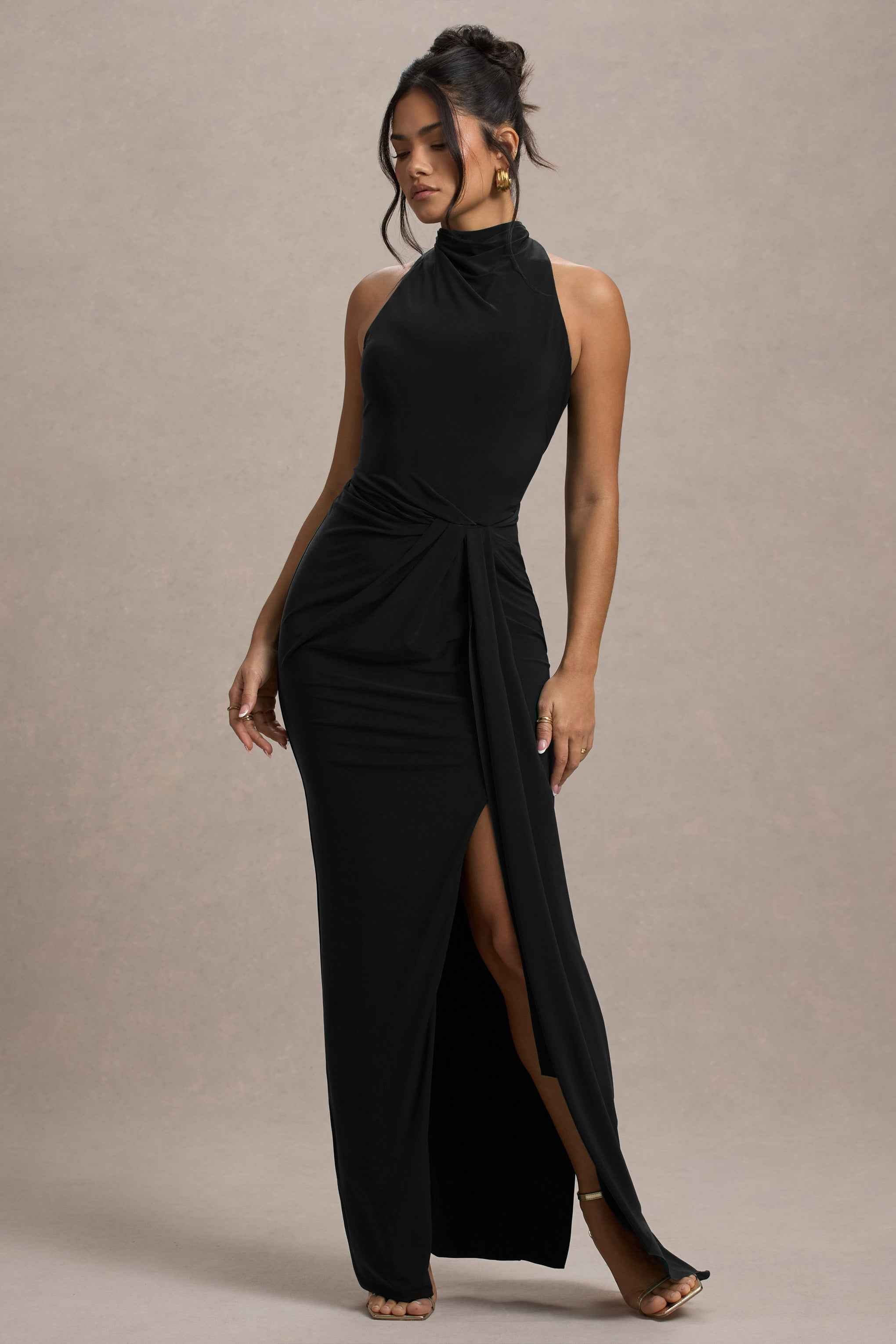 Khari Maxi Dress - Black Twist Detail