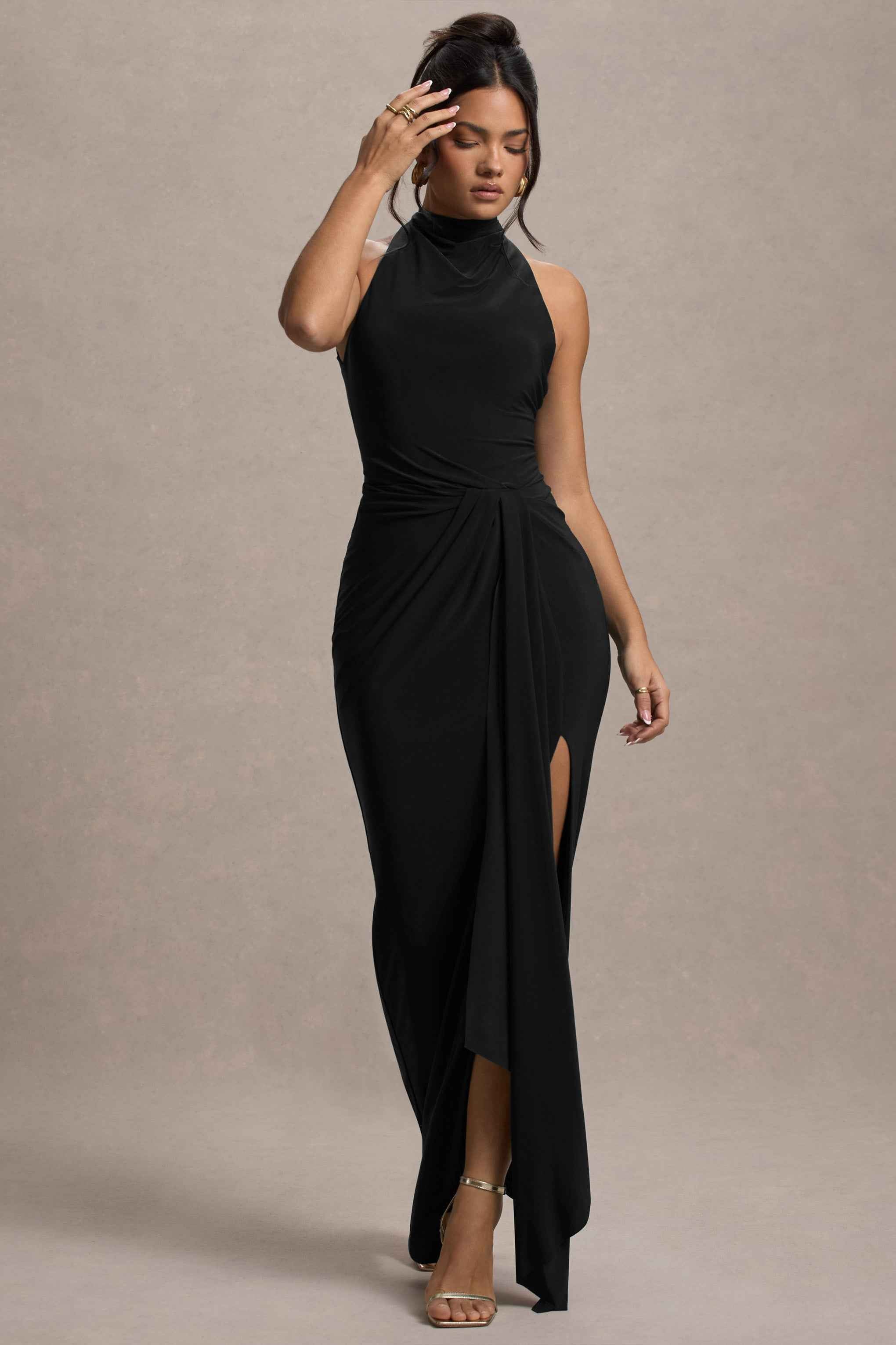 Khari Maxi Dress - Black Twist Detail
