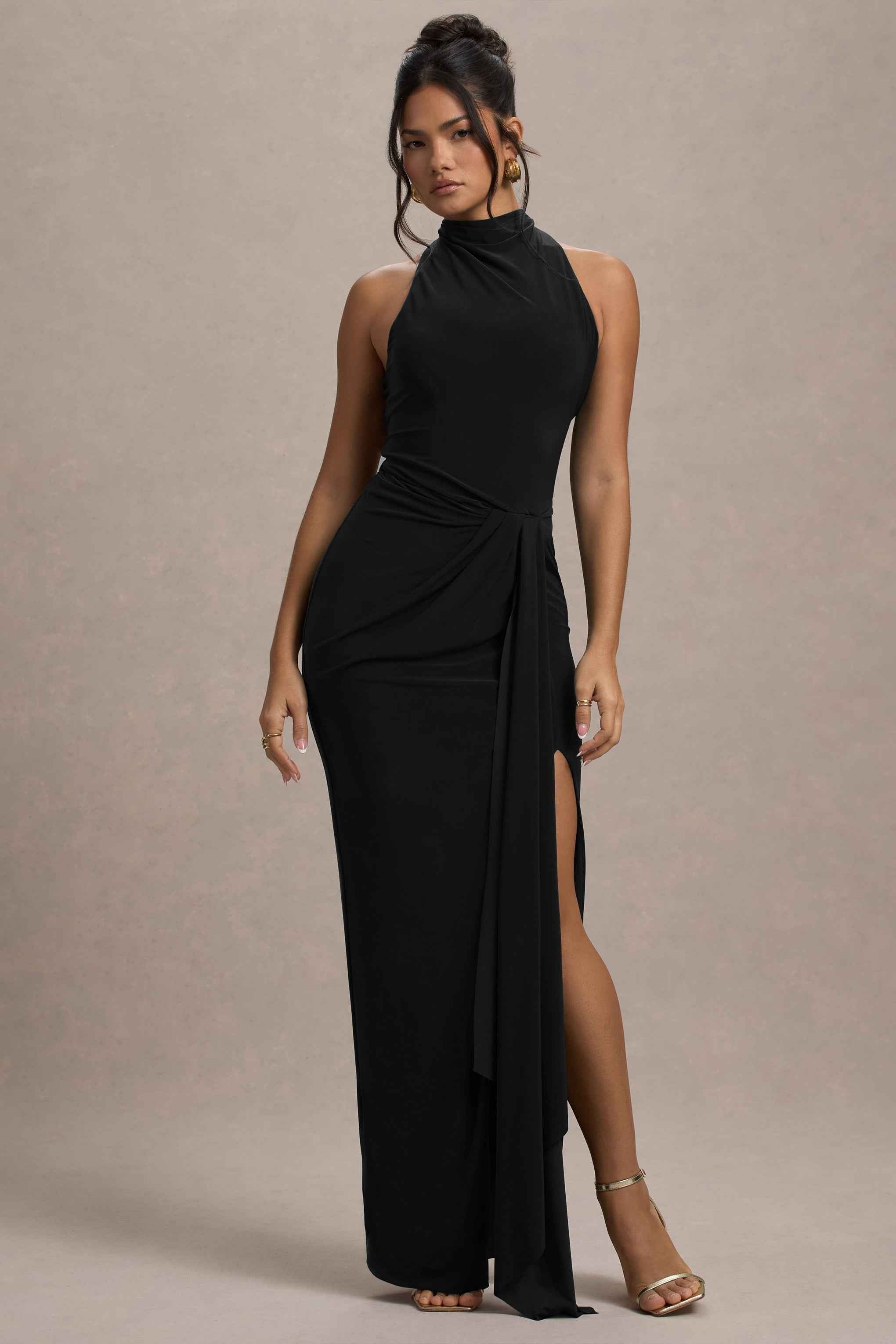 Khari Maxi Dress - Black Twist Detail