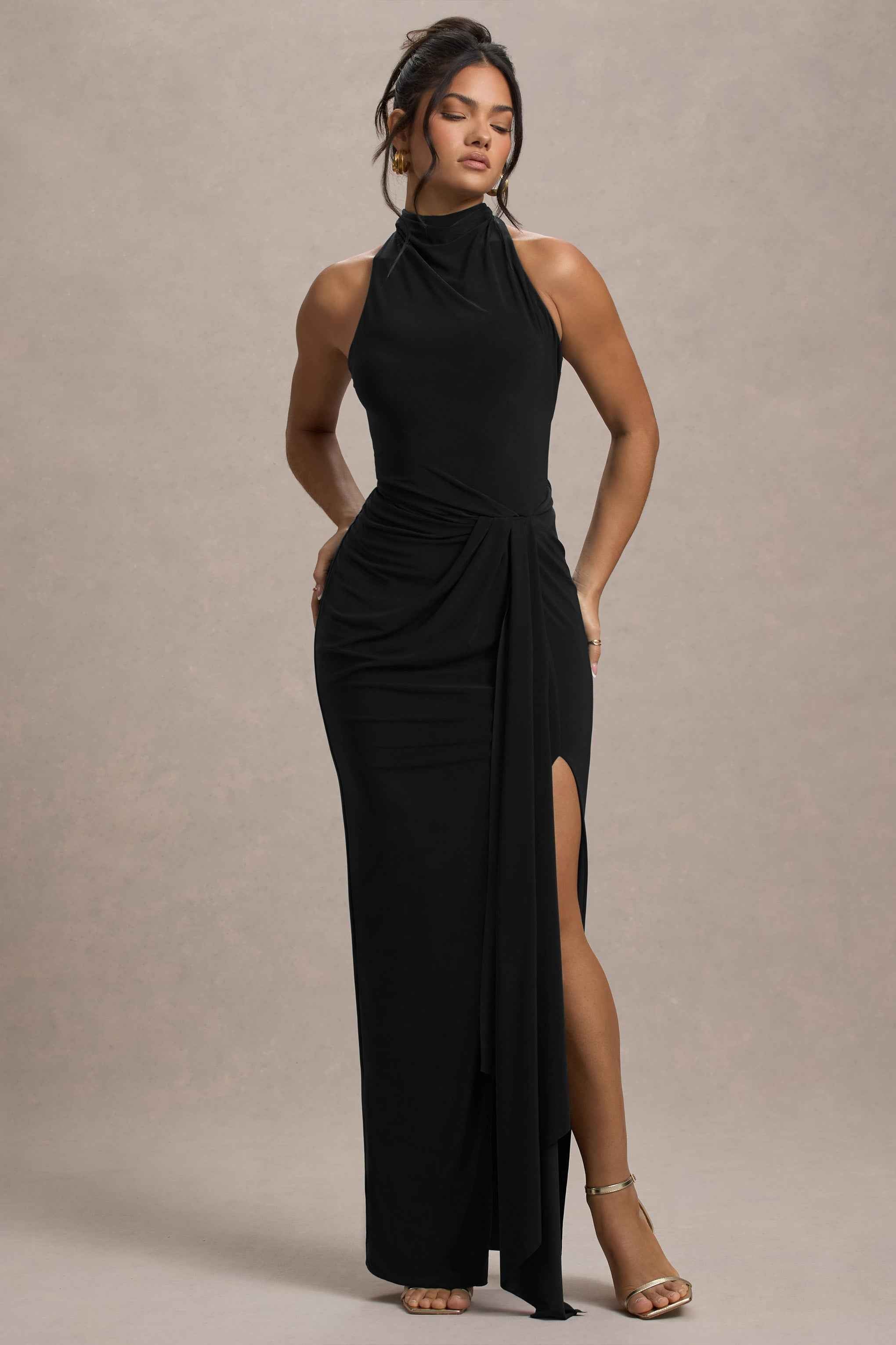 Khari Maxi Dress - Black Twist Detail