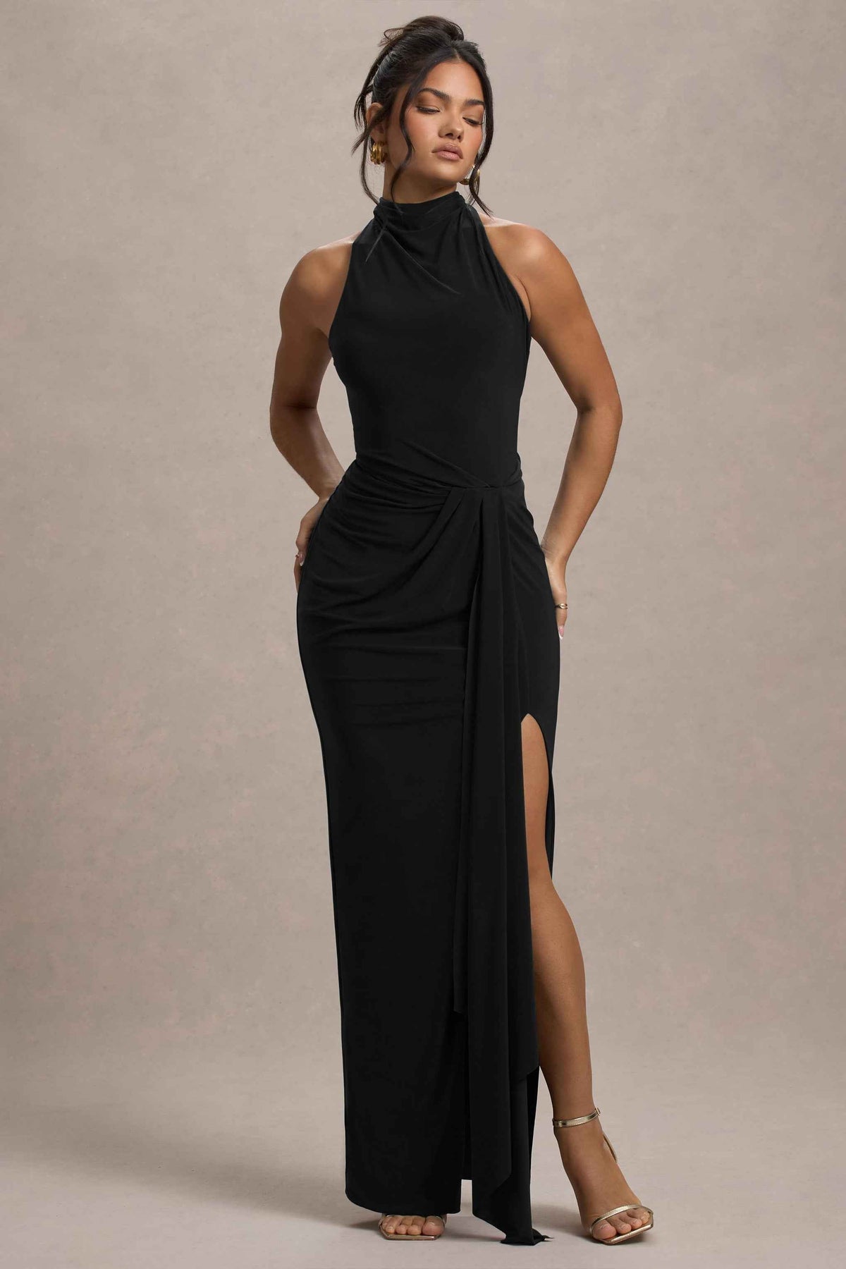 Khari Maxi Dress - Black Twist Detail