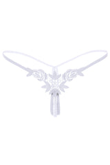 Embroidered Roses Pearl Thong