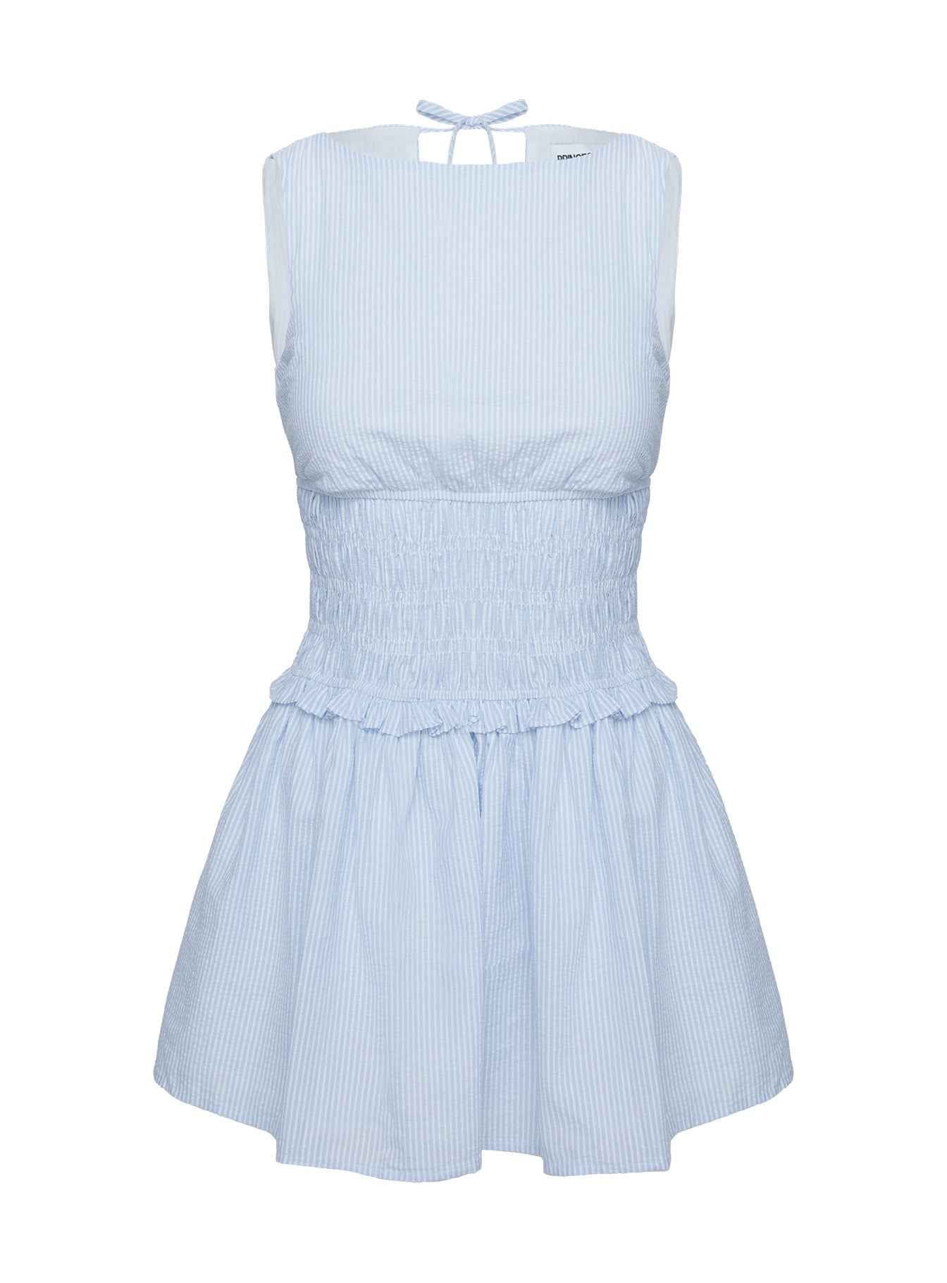 PLEATED STRIPED MINI SUMMER CASUAL DRESS