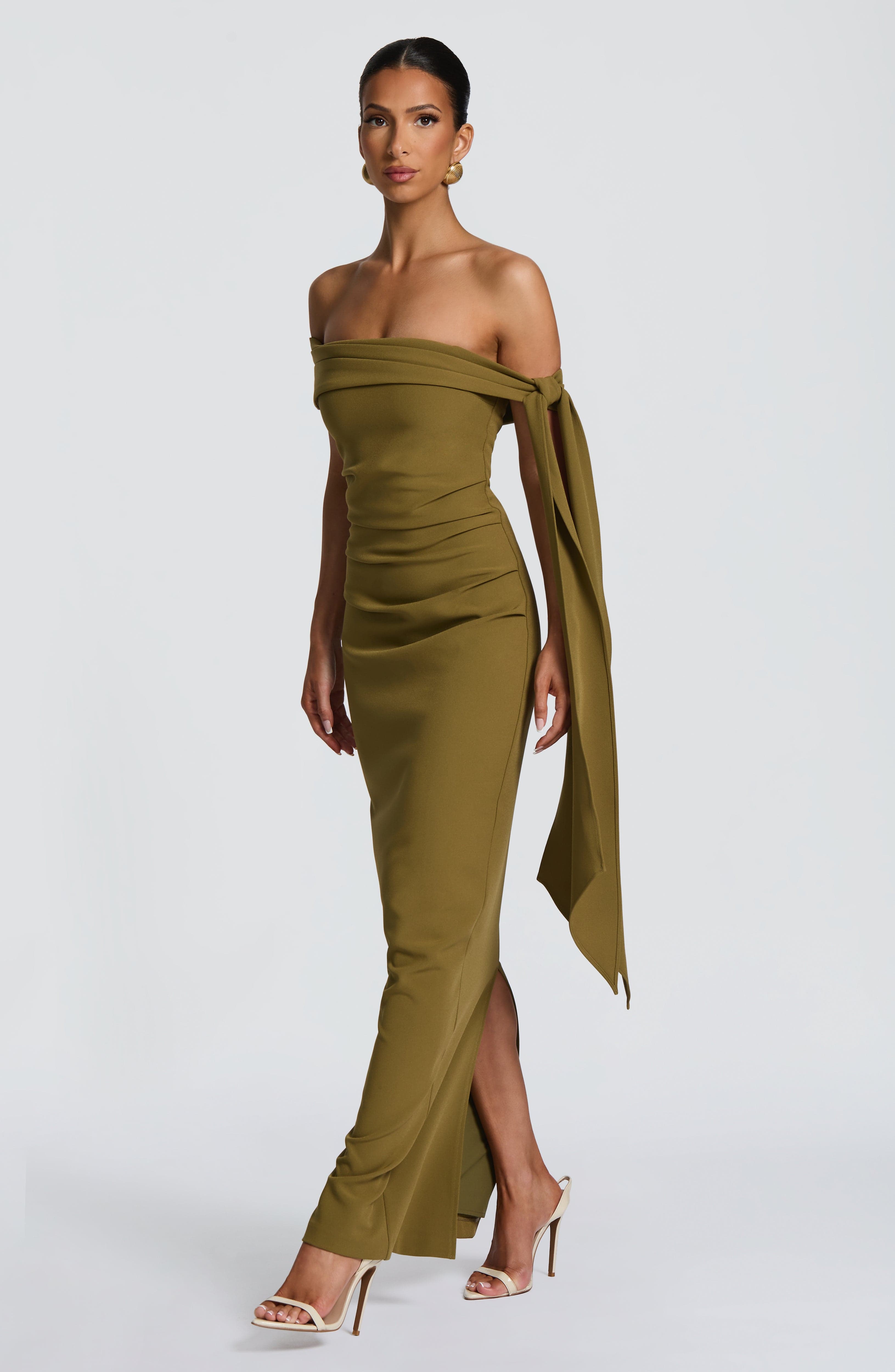 Addie Full-Length Dress - Rich Olive
