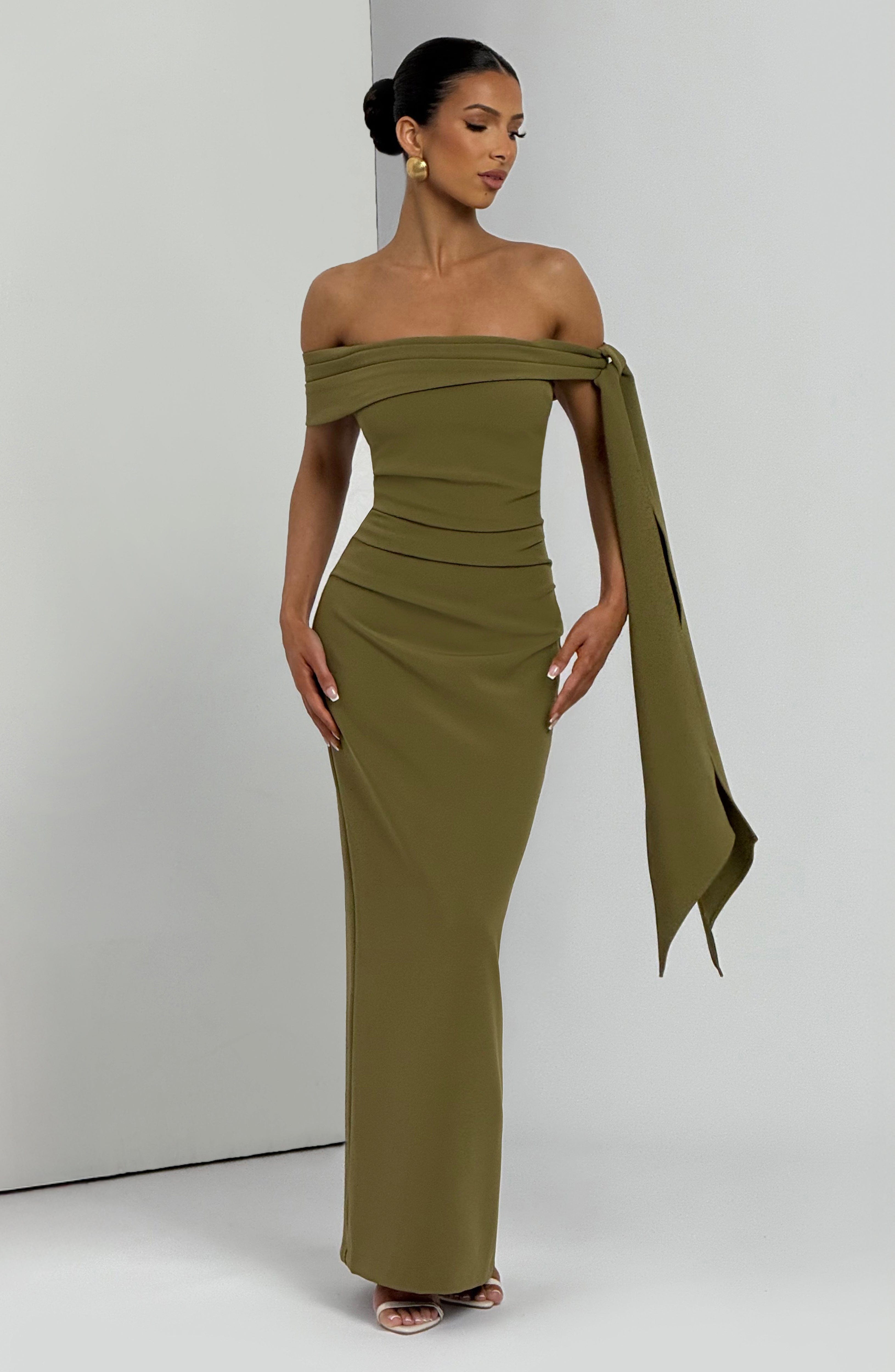Addie Full-Length Dress - Rich Olive