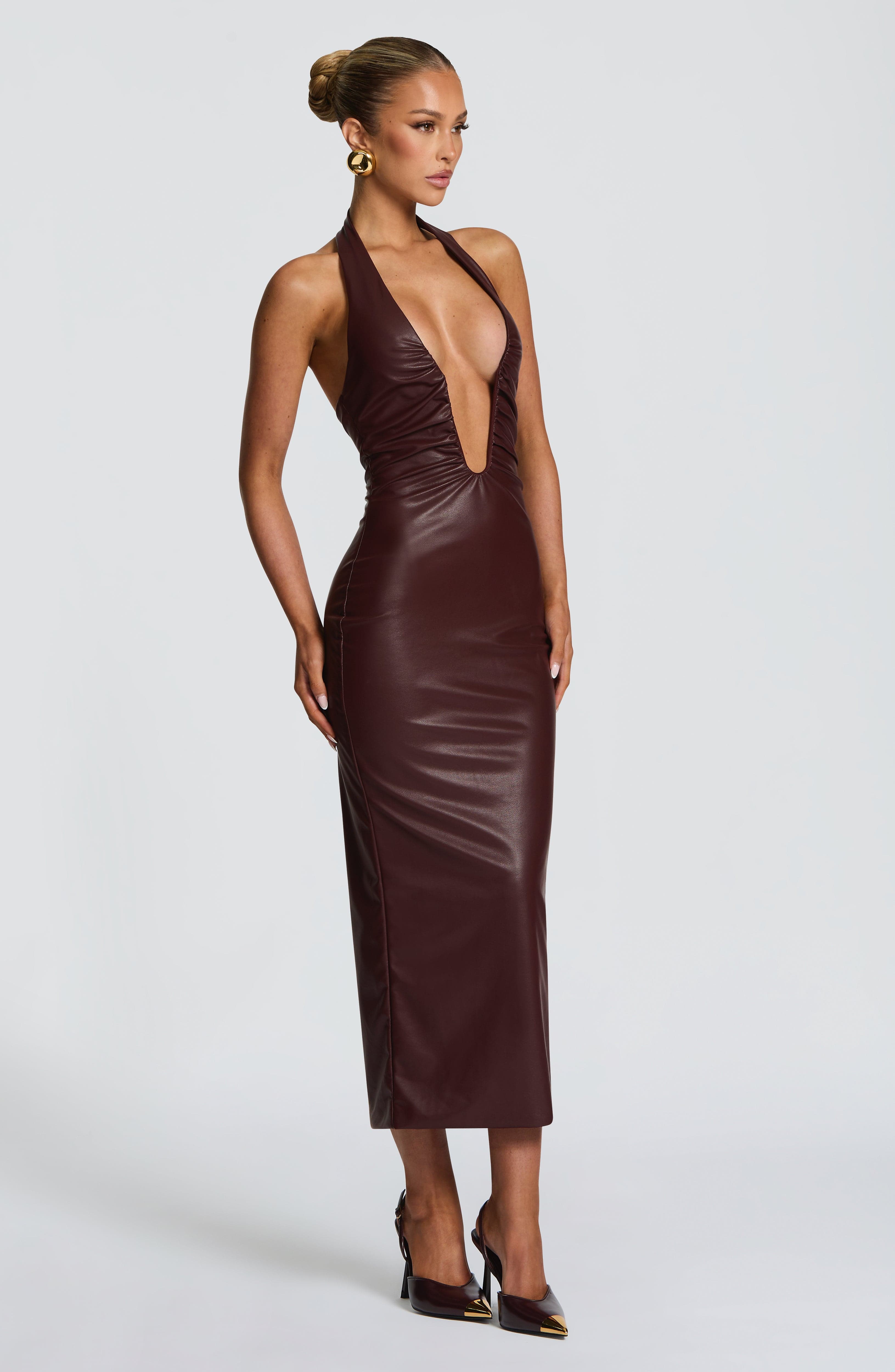 Burgundy Ainsley Midi Dress