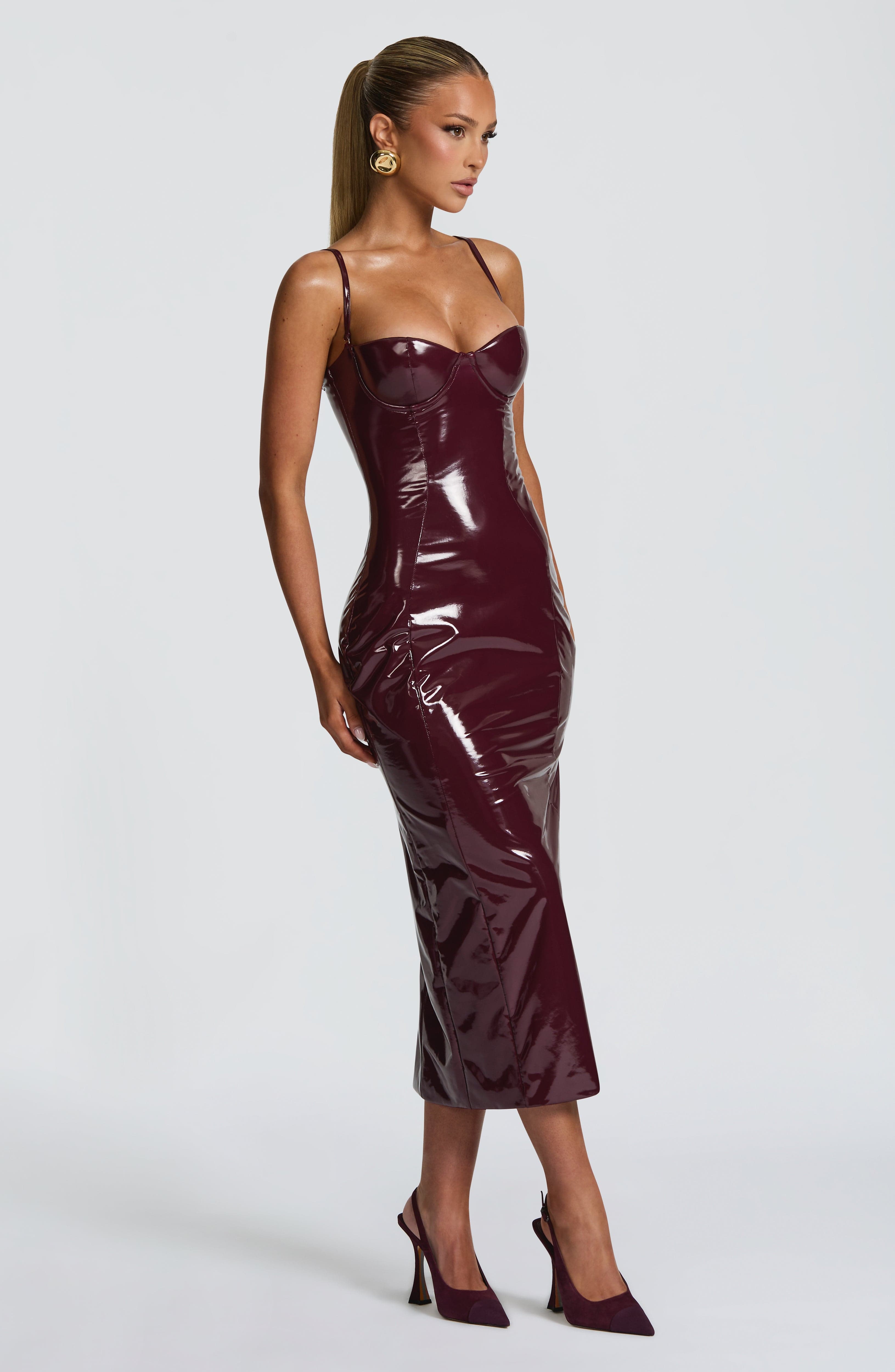 Cherry Lacquer Amala Midi Dress