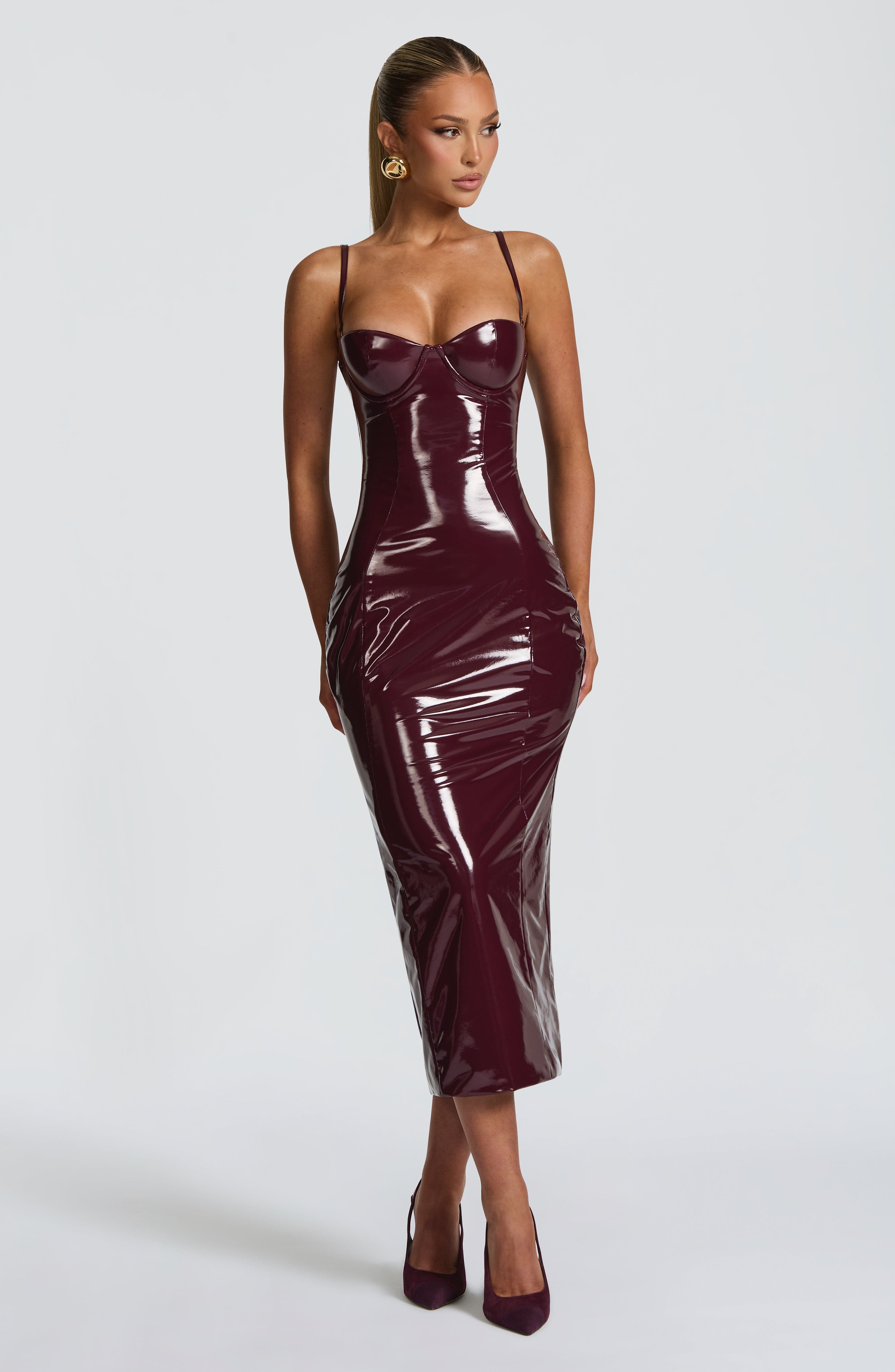 Cherry Lacquer Amala Midi Dress