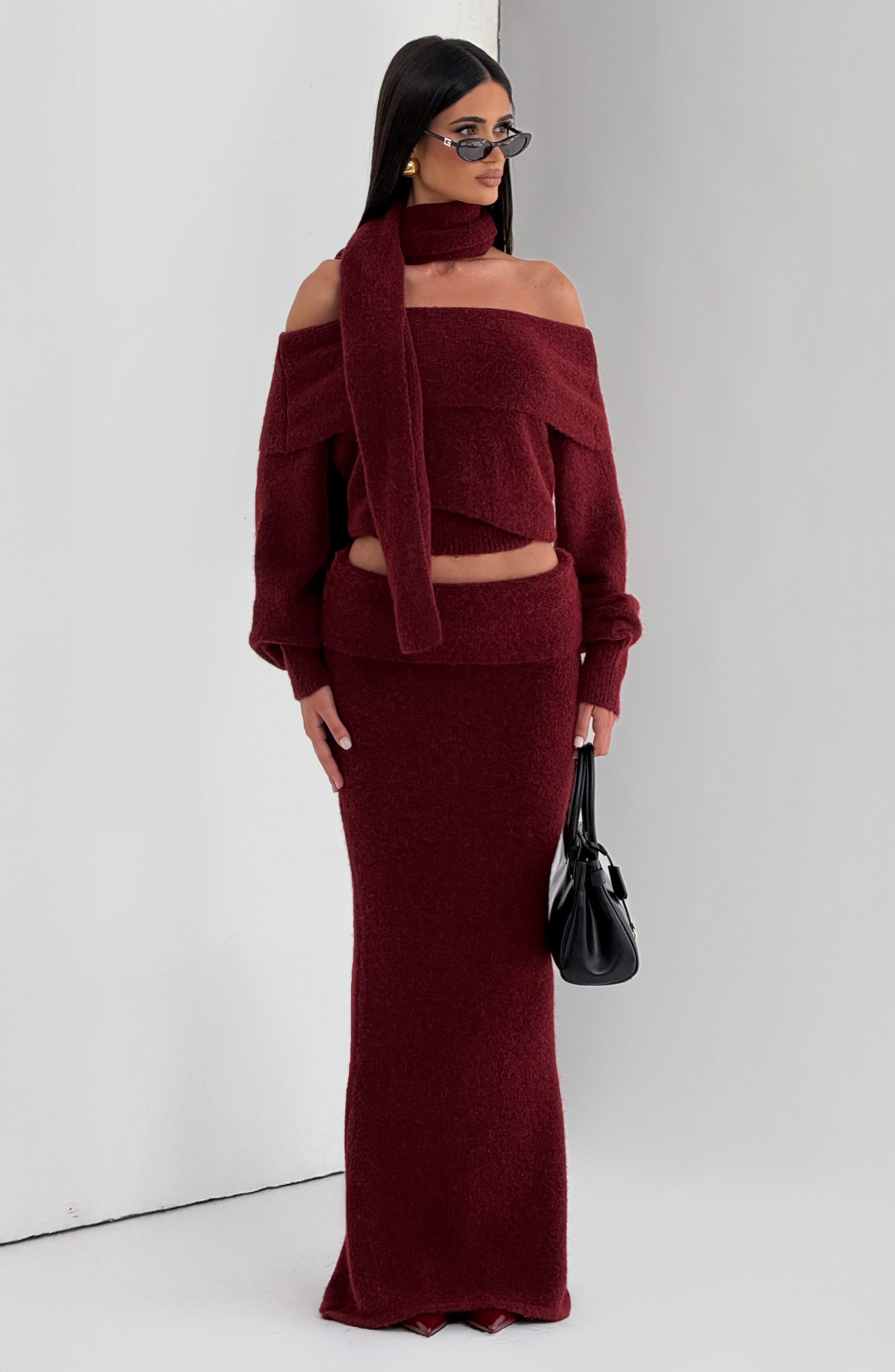 Burgundy Andie Maxi Skirt